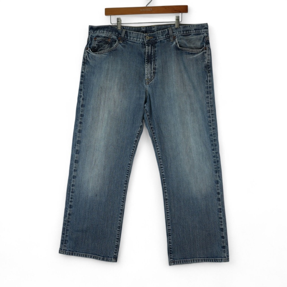 Vintage Lucky Brand Jeans Mens 40x27 Blue‎ Distressed Denim Made in USA